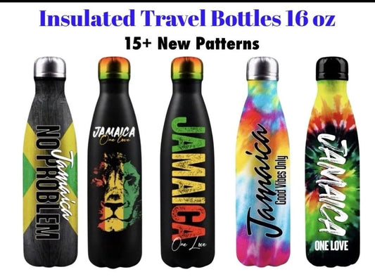 Botellas de viaje térmicas con diseños jamaicanos