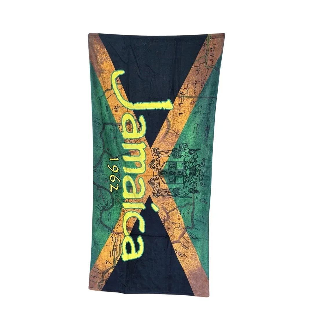Toalla de playa de algodón con diseños jamaicanos - 6