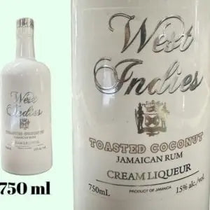 West Indies Toasted Coconut Jamaican Rum Cream Liqueur 750 ml
