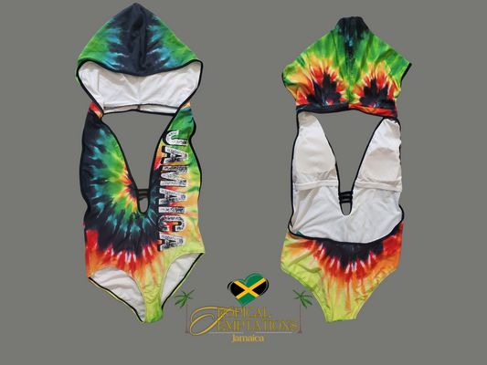 Jamaican Tie Die Rasta Pull Over Swimwear