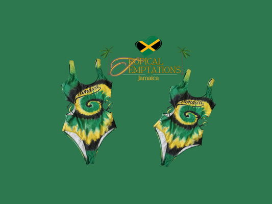 Jamaica Color Tie Die Swirl Bodysuit Swimwear