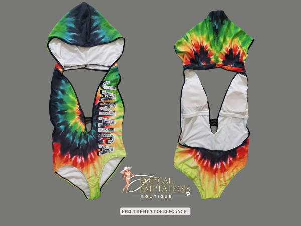 Jamaican Tie Die Rasta Pull Over Swimwear