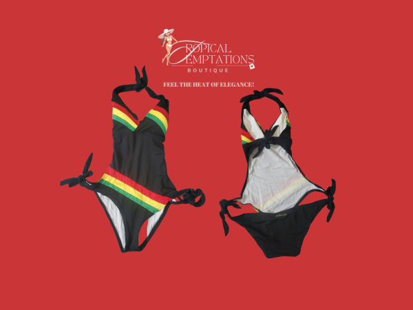 Jamaica Rasta Stripe Bodysuit Swimwear
