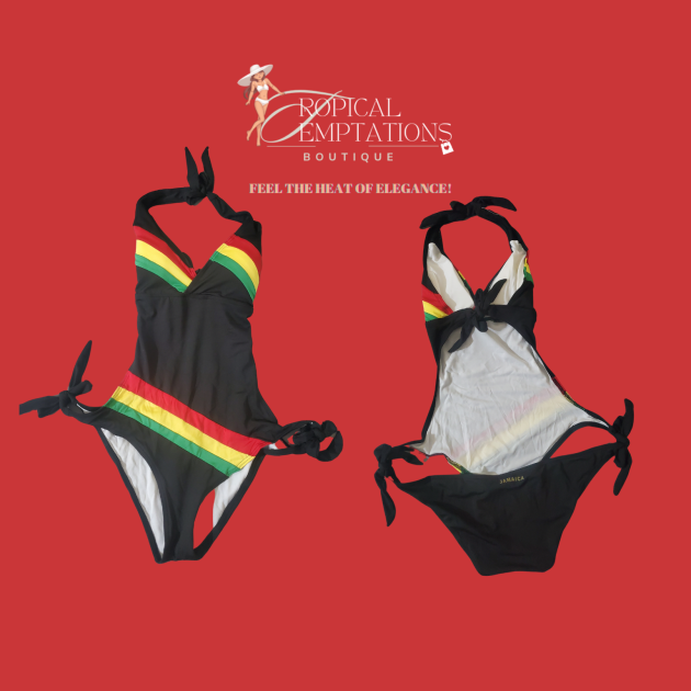 Jamaica Rasta Stripe Bodysuit Swimwear