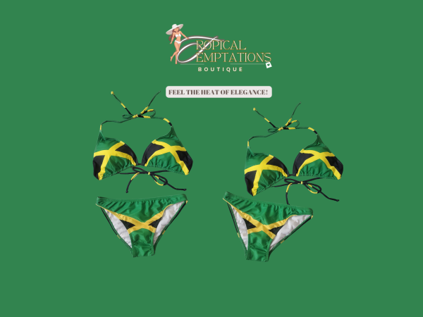 Jamaican Flag Color Two Piece Swimsuit - Image 2